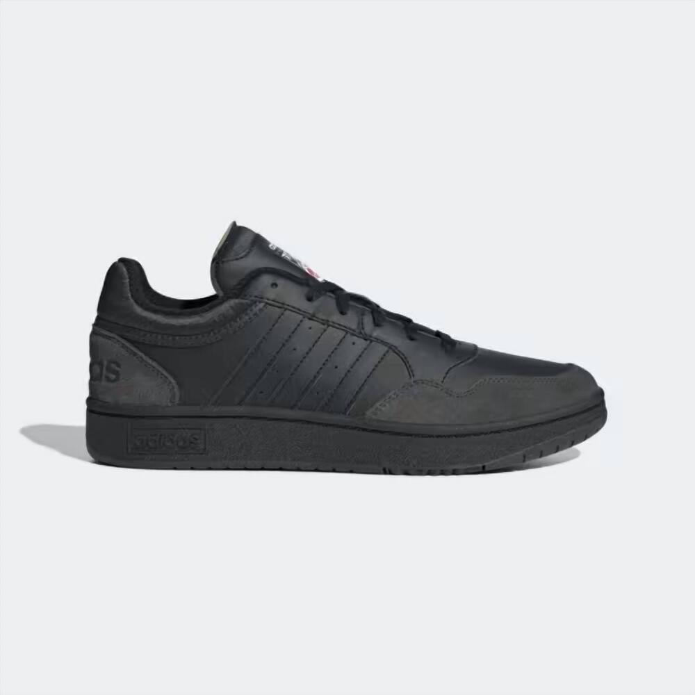 NEW ADIDAS men's hoops 3.0 low classic vintage shoes in core black / core black